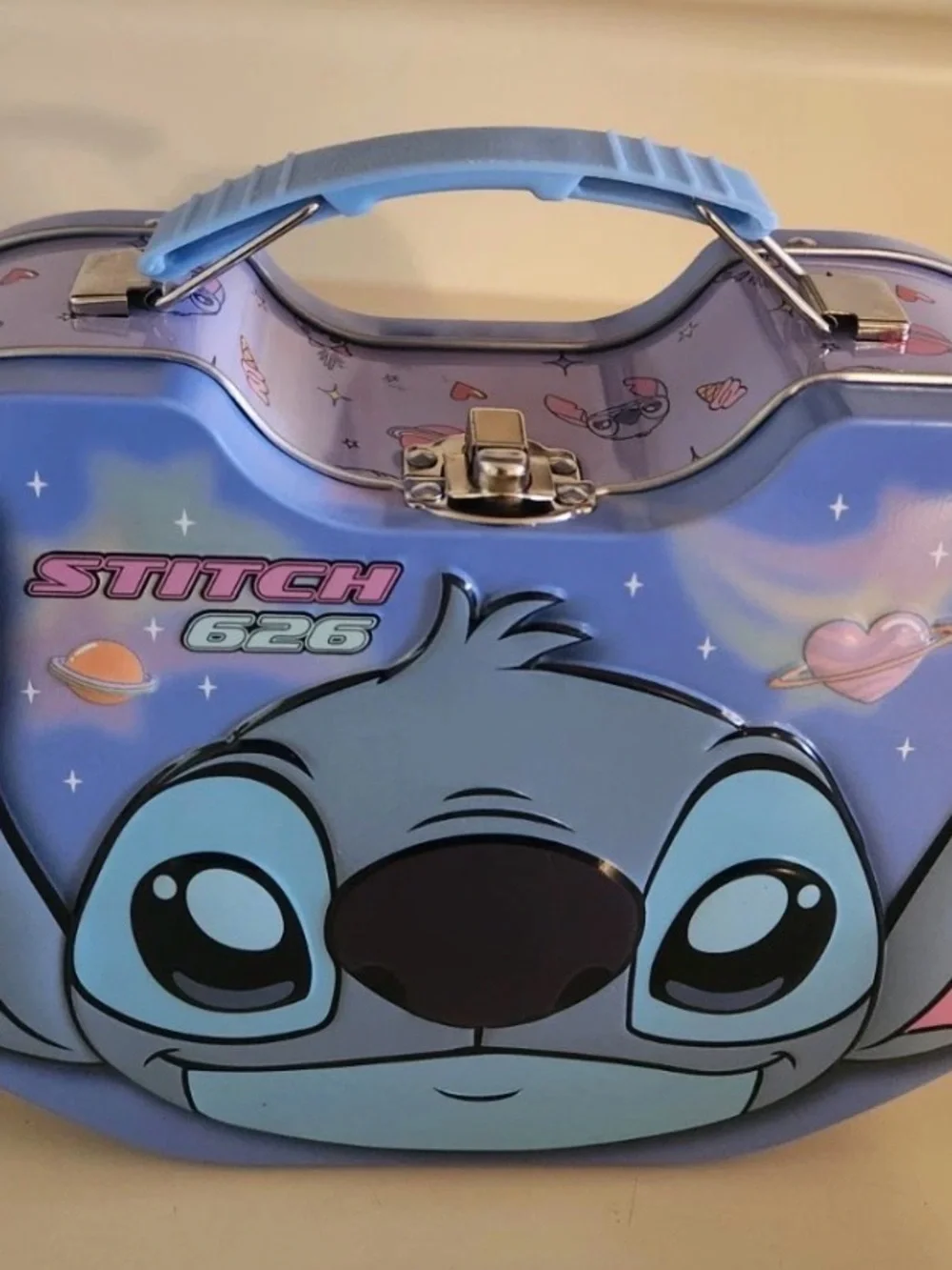 Disney Stitch Face Lunch Tote - Purple and Blue